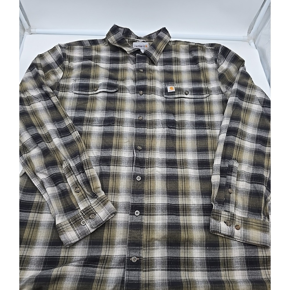 Carhartt Original Fit Men's 100% Cotton Campcore Outdoor Flannel XL TALL Shirt - Picture 3 of 10